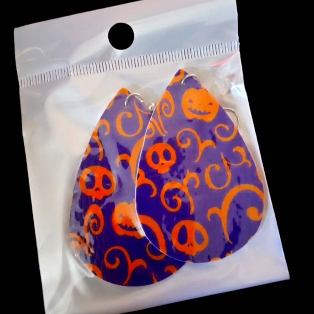 New! Halloween 🎃 Leather Faux Earrings 🎃